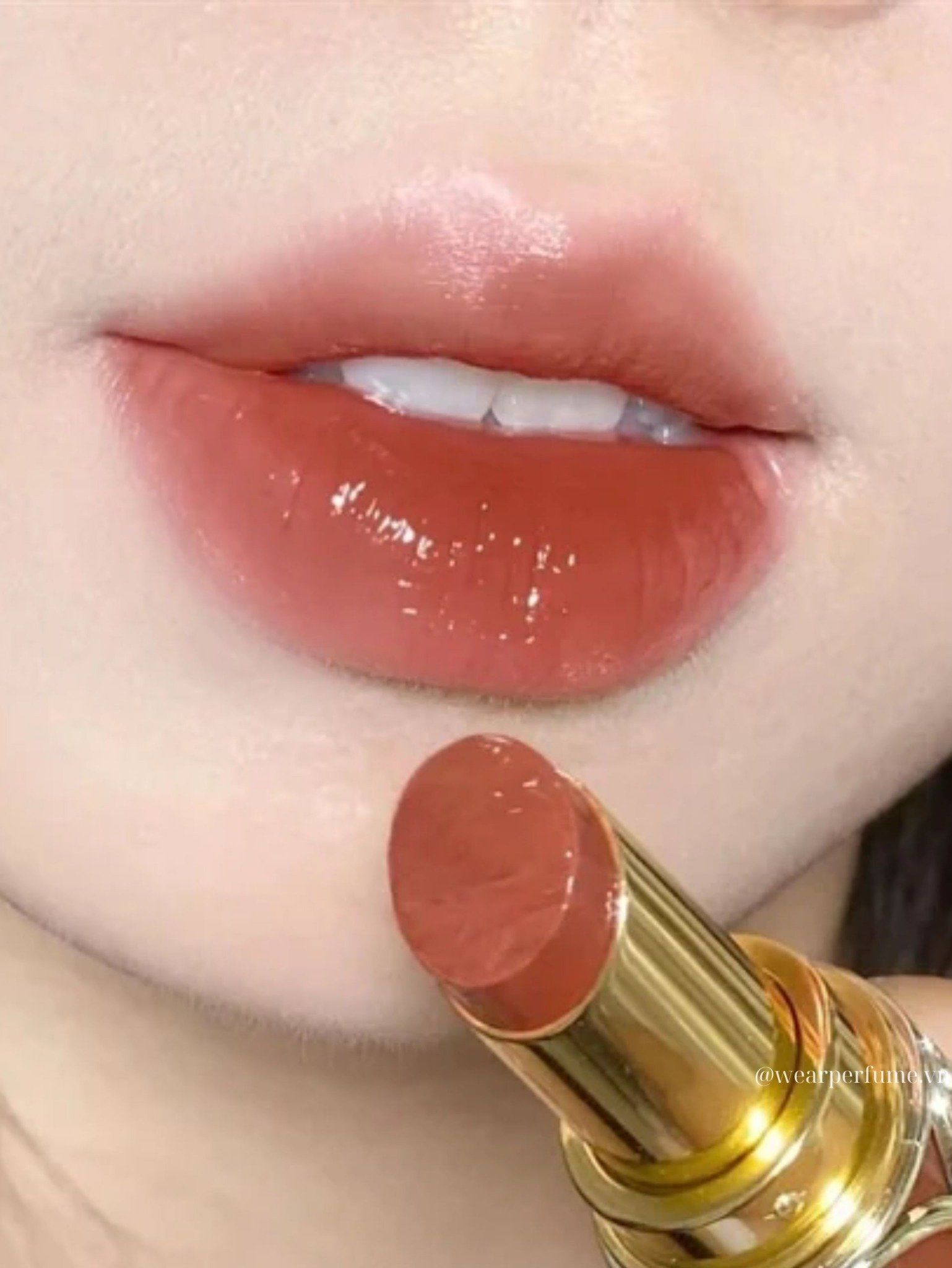  Son Yves Saint Laurent YSL Rouge Volupté Shine 151 Orange Caraco - Màu Cam Nude 