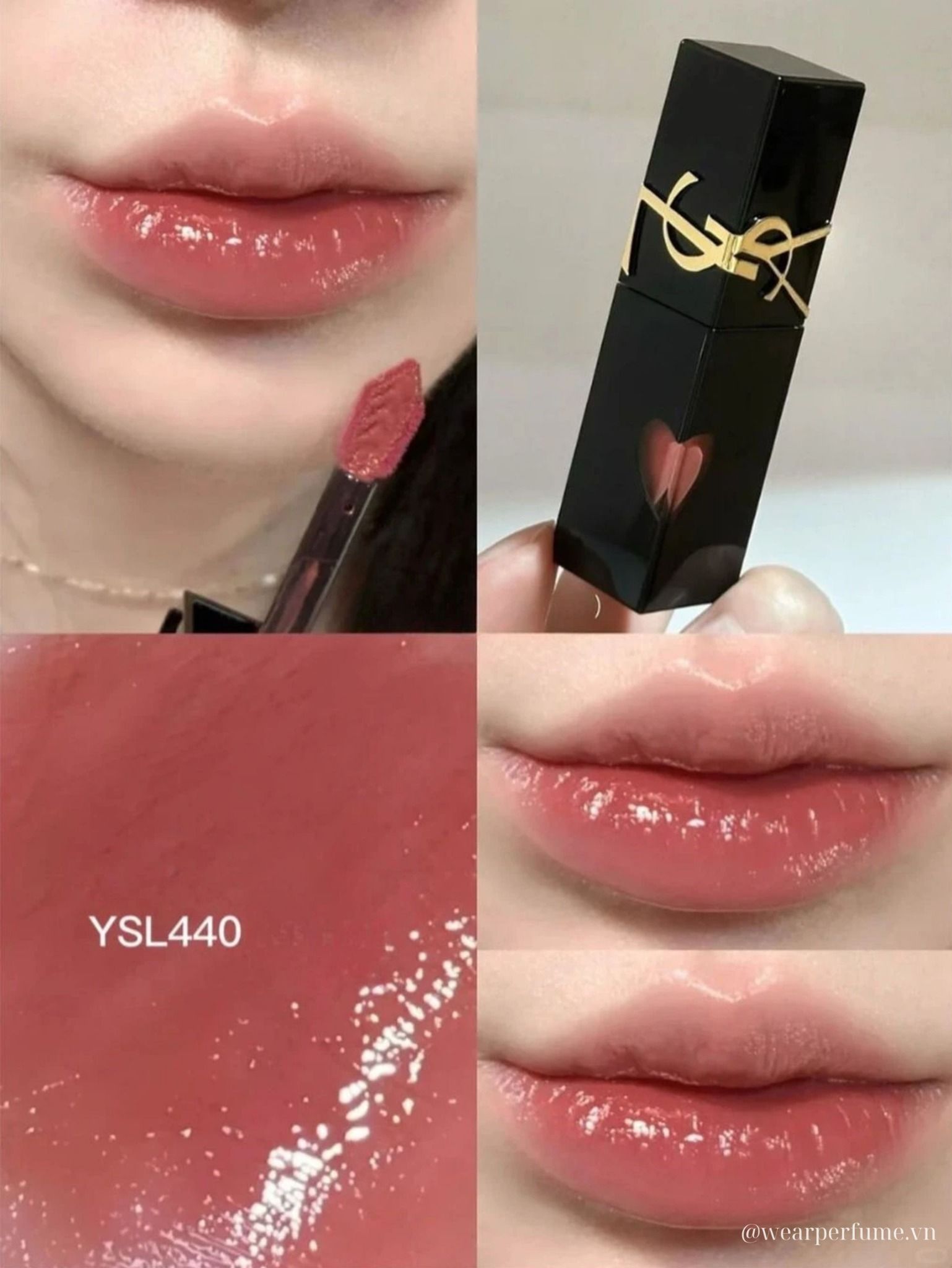  Son Yves Saint Laurent YSL The Inks Vinyl Cream 440 Rose Player – Màu Hồng Nude 