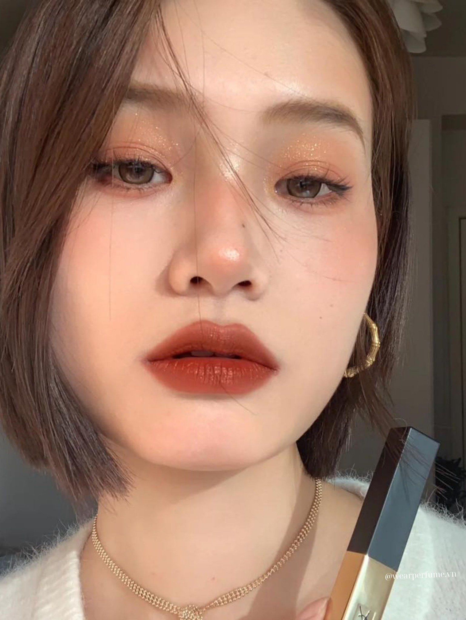 Son Yves Saint Laurent YSL Rouge Pur Couture The Slim 35 Loud Brown- Màu Cam Cháy 