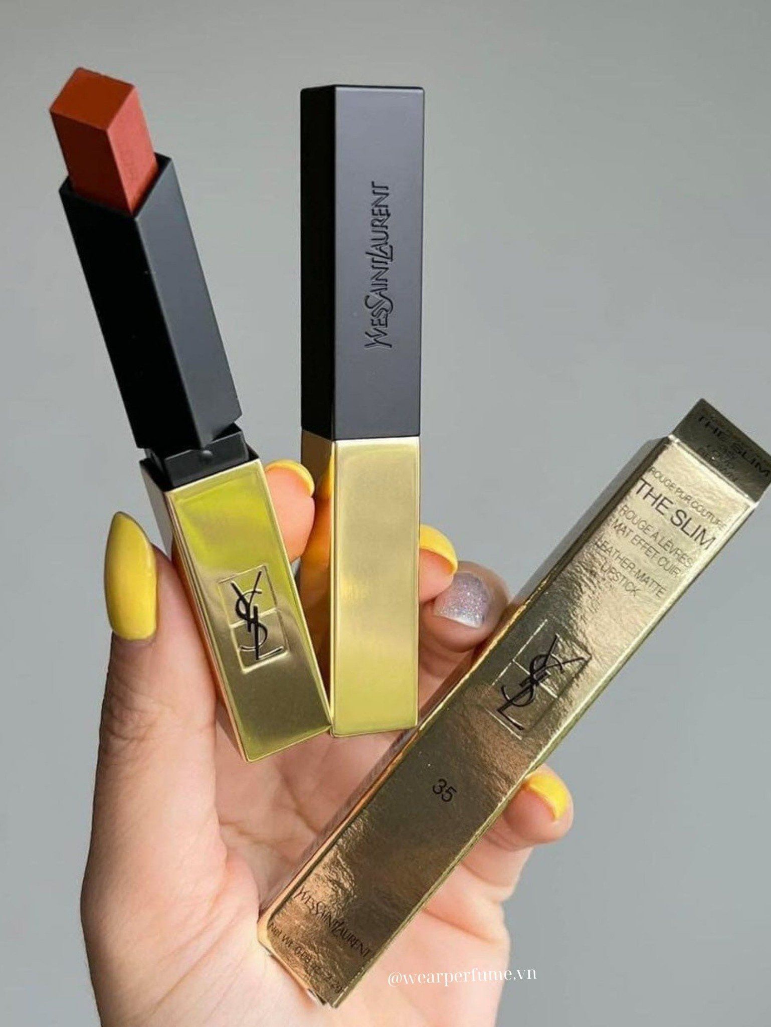  Son Yves Saint Laurent YSL Rouge Pur Couture The Slim 35 Loud Brown- Màu Cam Cháy 