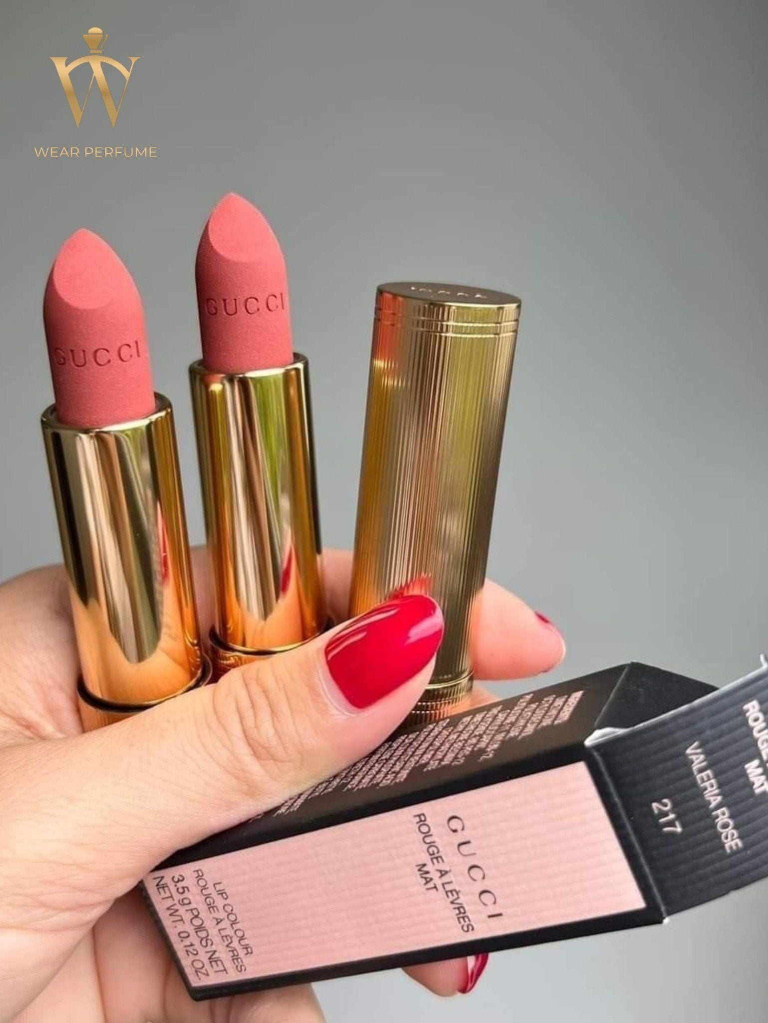  Son Gucci Matte 217 Valeria Rose - Màu Hồng Cam Đất 