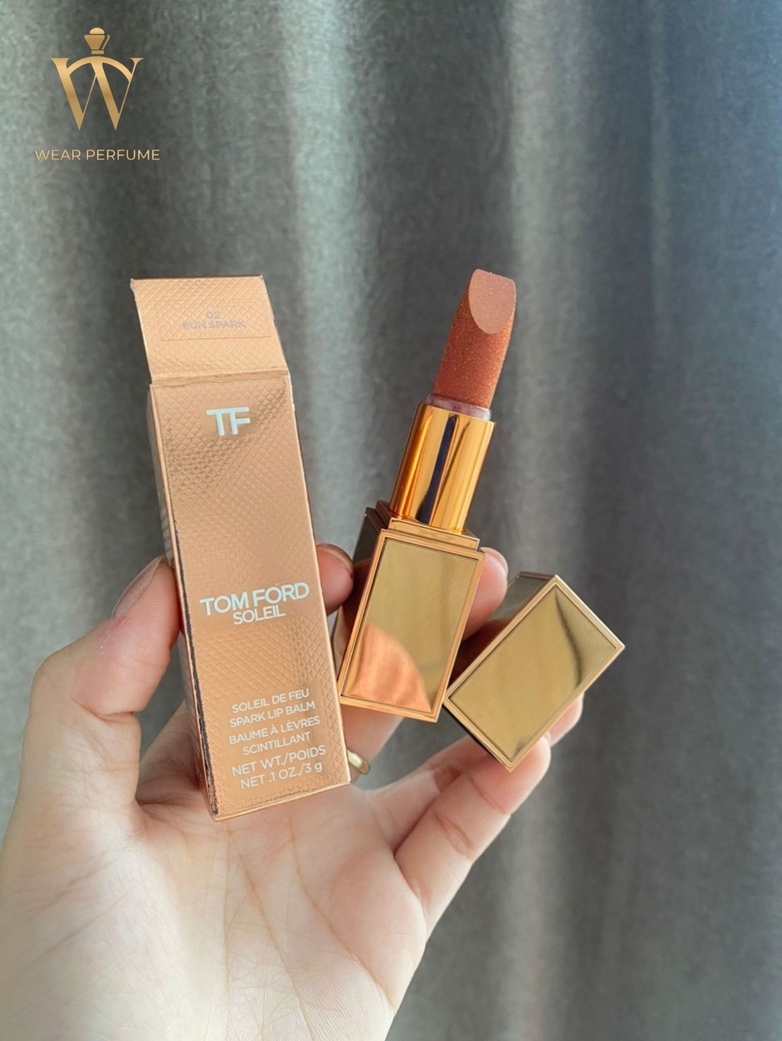  Son Tom Ford Sunlit Rose Lip Balm Limited 02 Sun Spark - Màu Cam Nâu 