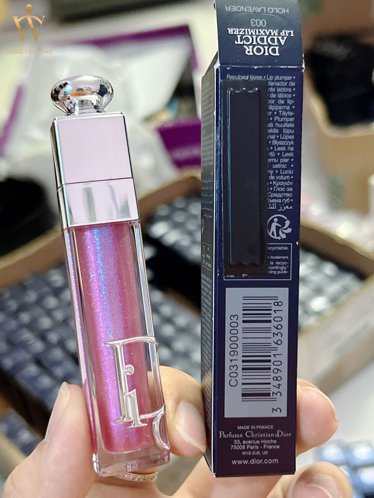  Son Dưỡng Dior Addict Lip Maximizer 003 Holo Lavender -  Màu Hồng Nhũ 