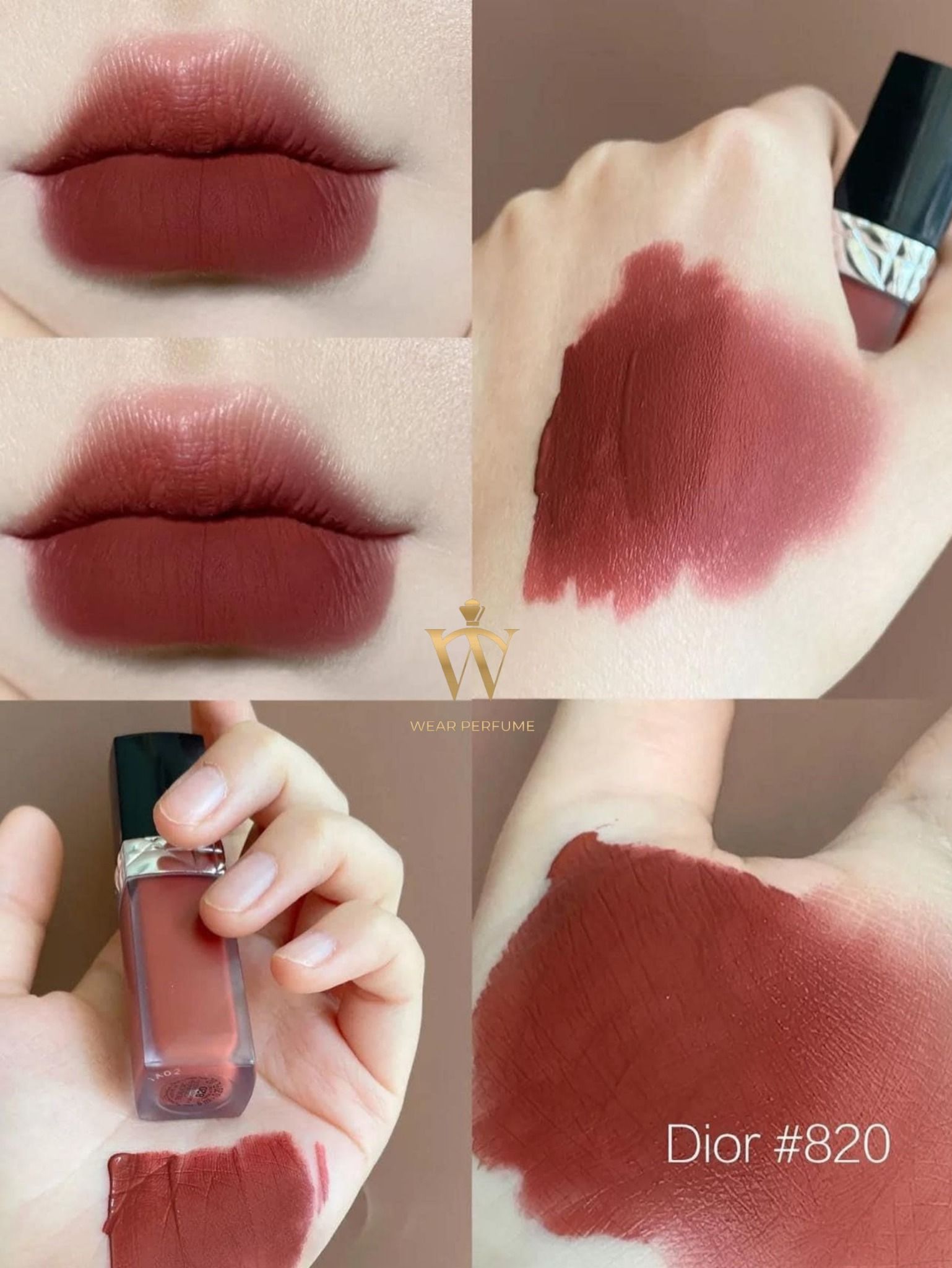  Son Kem Dior Rouge Forever Liquid 820 Forever Unique – Màu Nâu Trầm 
