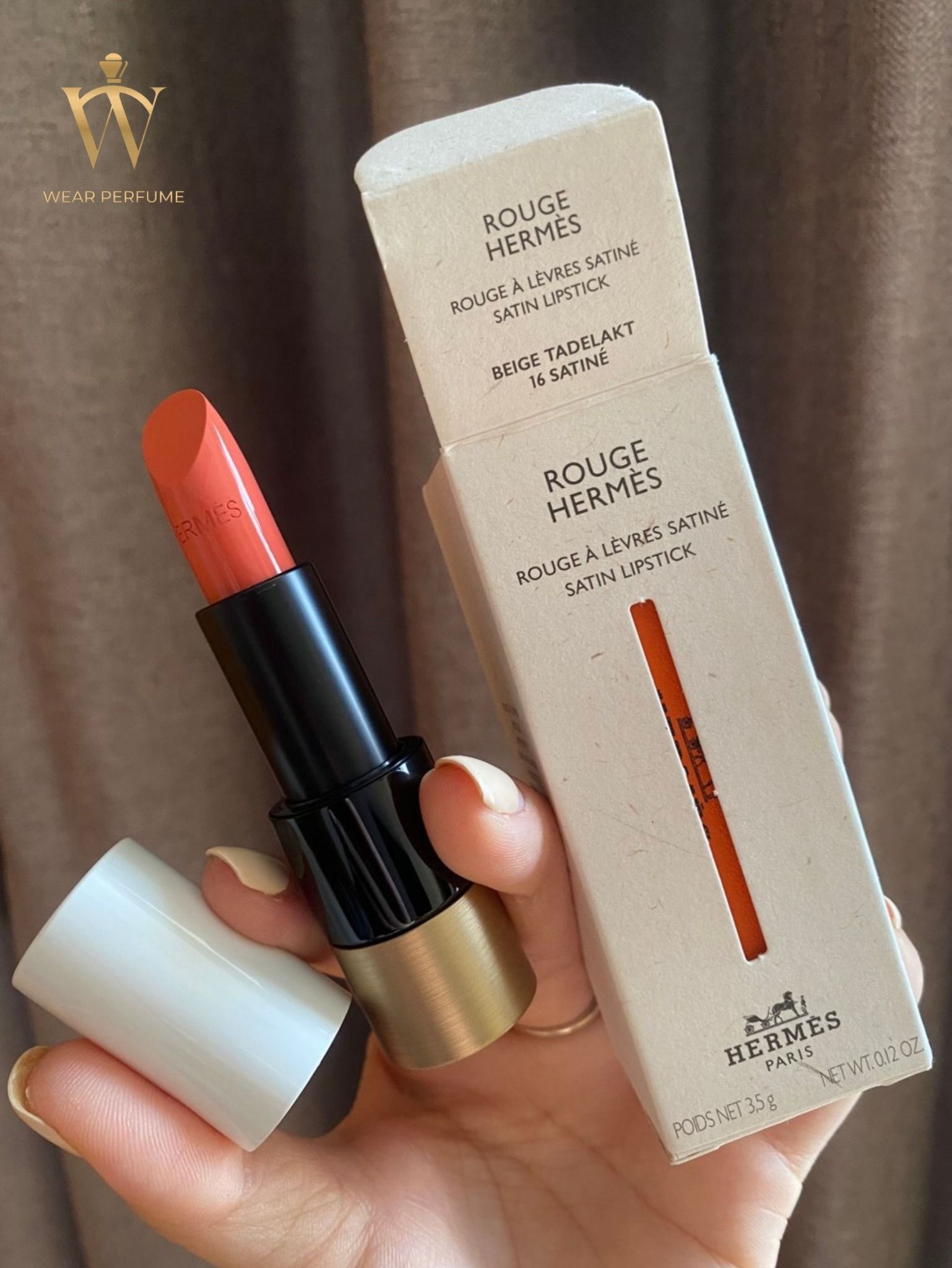  Son Hermes Rouge À Lèvres Satin 16 Beige Tadelakt - Màu Cam Đất 