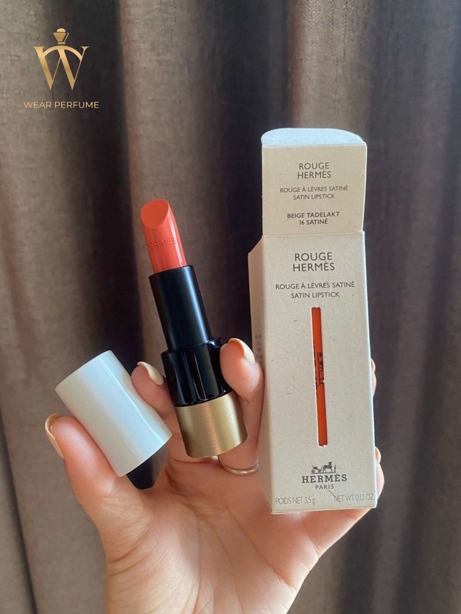  Son Hermes Rouge À Lèvres Satin 16 Beige Tadelakt - Màu Cam Đất 