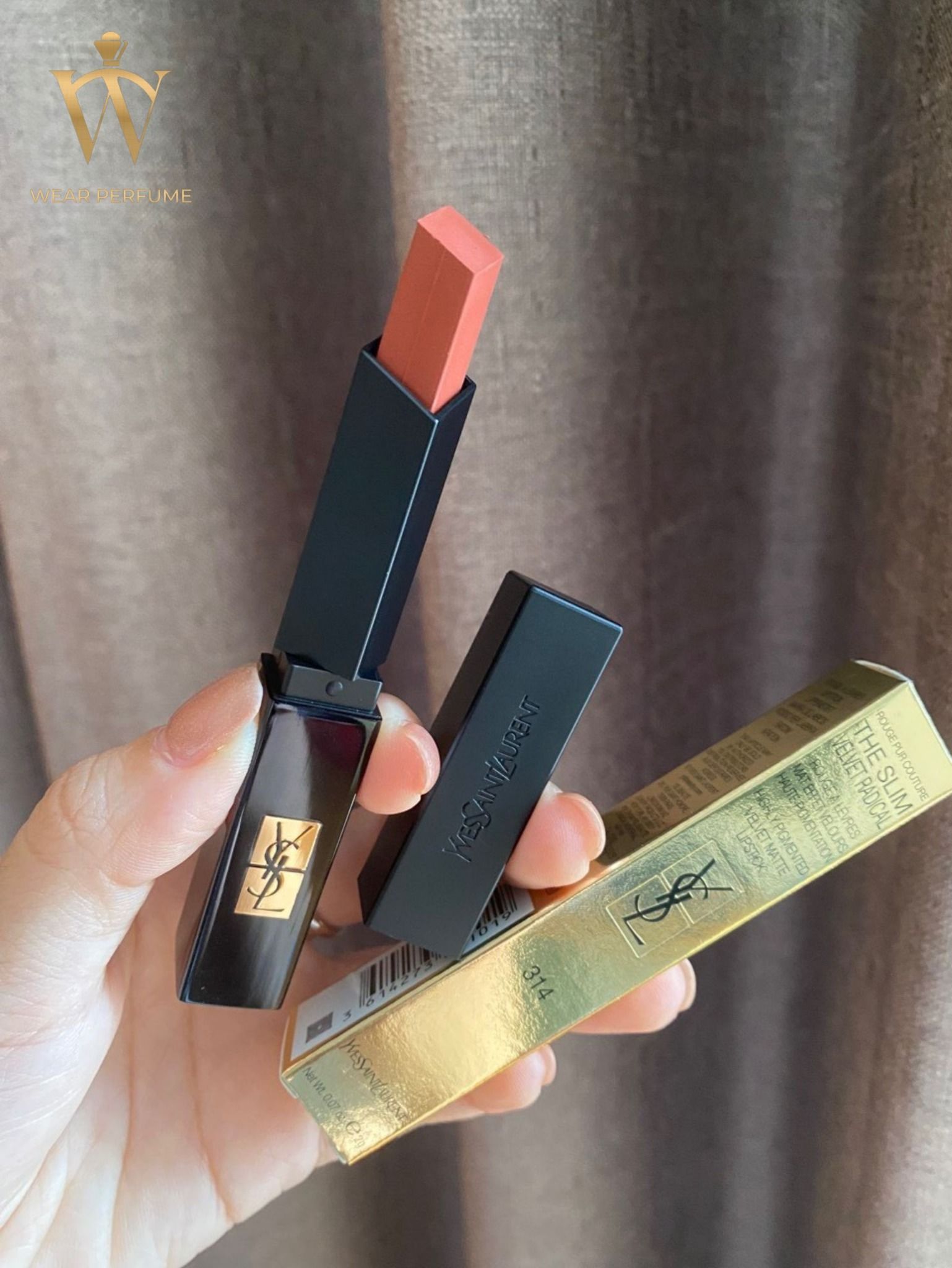  Son YSL Slim Velvet Radical 314 Limitless Cinnabar – Màu Đỏ Nâu Đất 