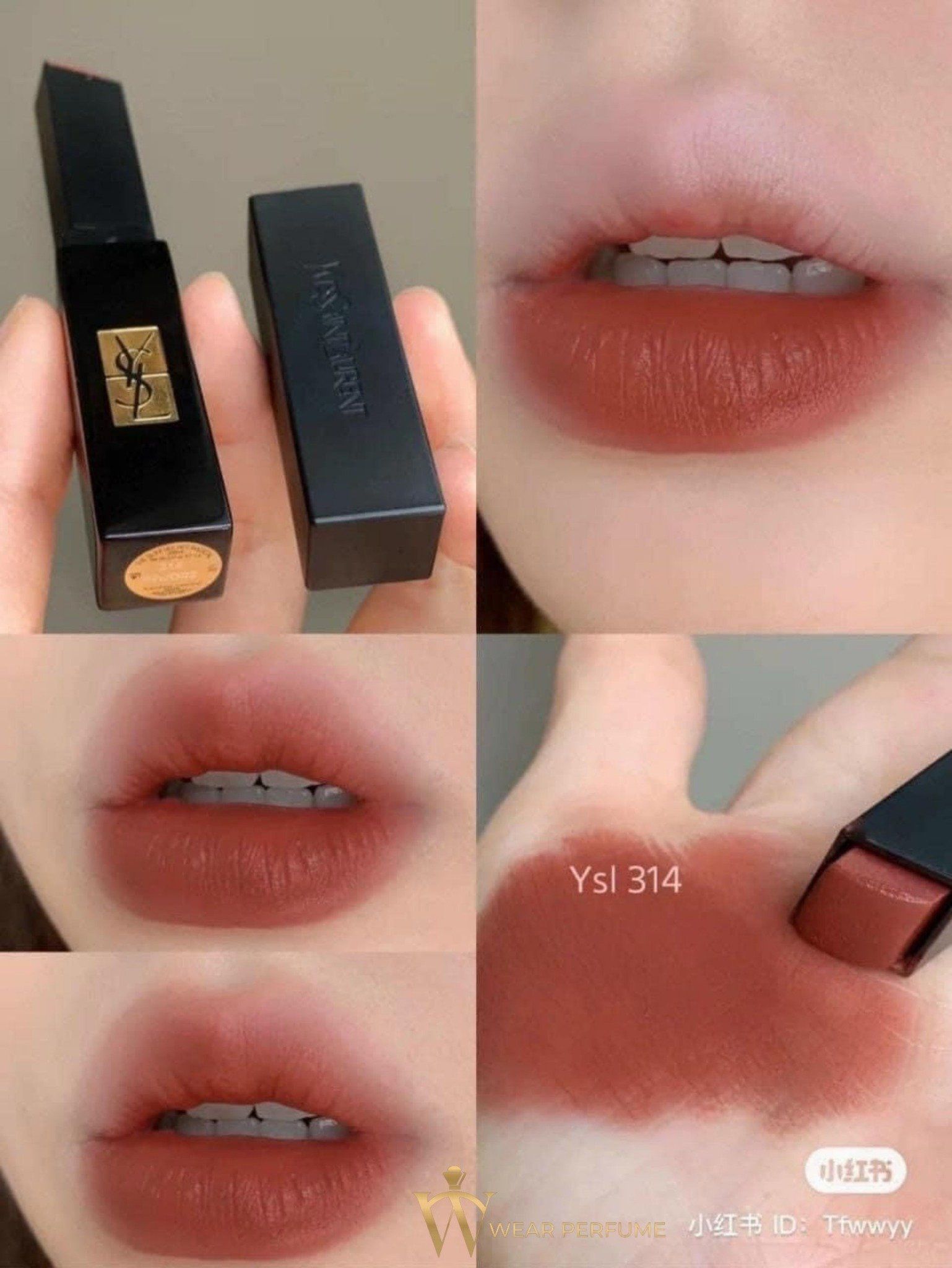  Son YSL Slim Velvet Radical 314 Limitless Cinnabar – Màu Đỏ Nâu Đất 