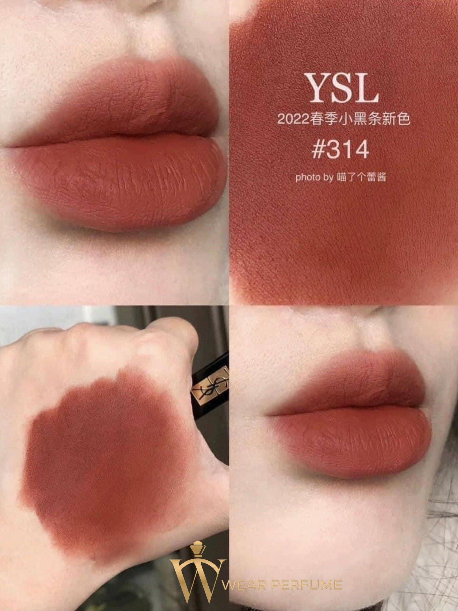  Son YSL Slim Velvet Radical 314 Limitless Cinnabar – Màu Đỏ Nâu Đất 