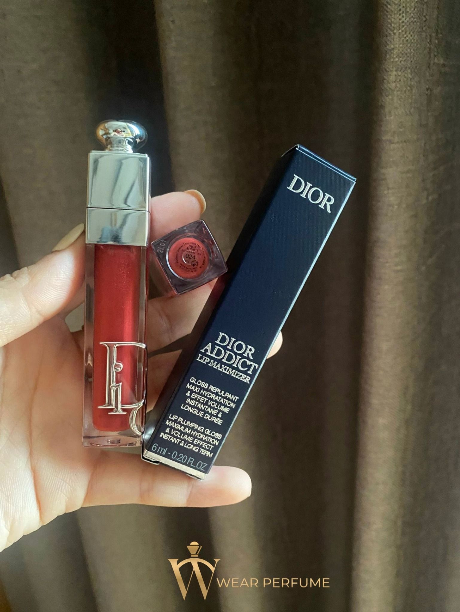  Son Dưỡng Dior Addict Lip Maximizer 024 Intense Brick - Đỏ Gạch (Tặng kèm túi hãng) 