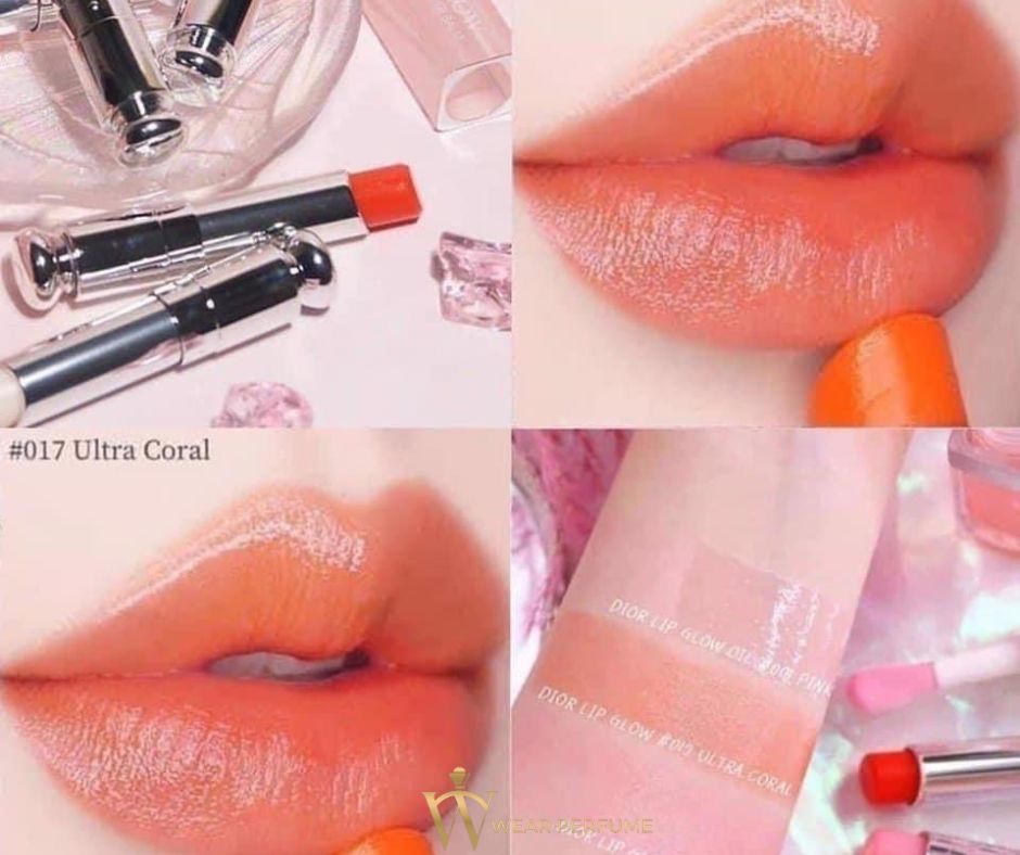  Son Dưỡng Dior Addict Lip Glow Màu 017 Ultra Coral - Cam San Hô 