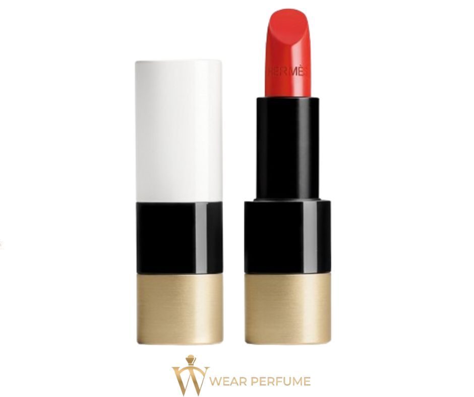  Son Hermes Satin Màu 75 Rouge Amazone - Đỏ Cam Cháy 