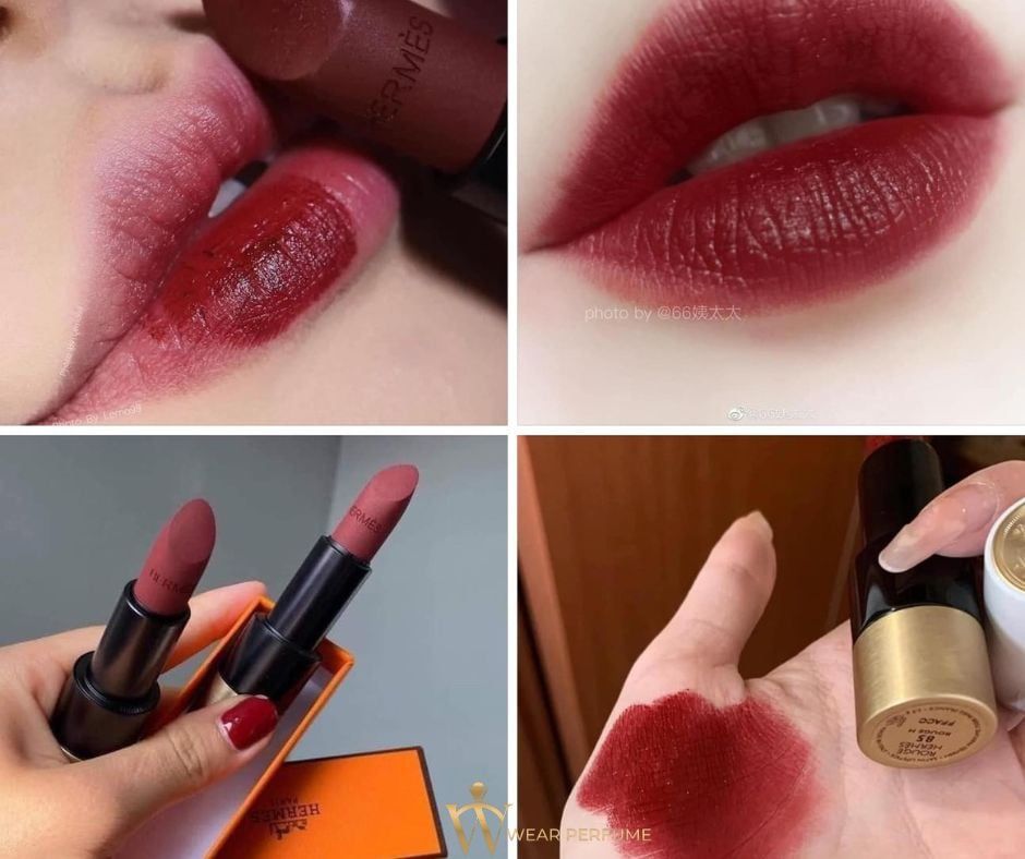  Son Hermès Matte Màu 85 Rouge H - Màu Đỏ Mận 