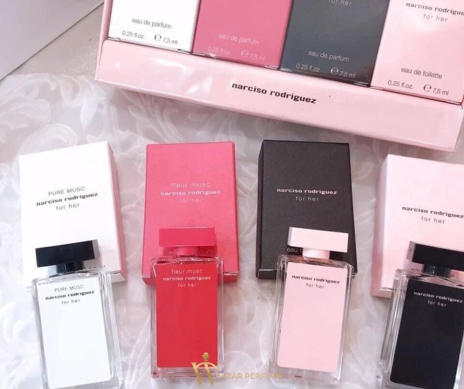  Set Narciso Rodriguez For Her Mini 7.5ml x 4 Chai 