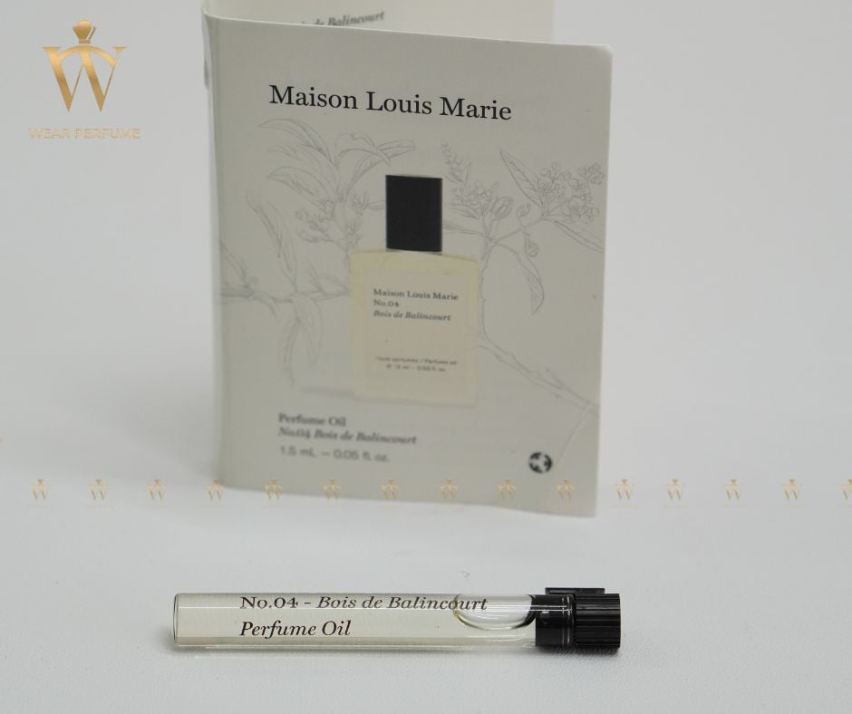  Vial Tinh Dầu Nước Hoa Maison Louis Marie No.04 Bois de Balincourt 1.5ML 