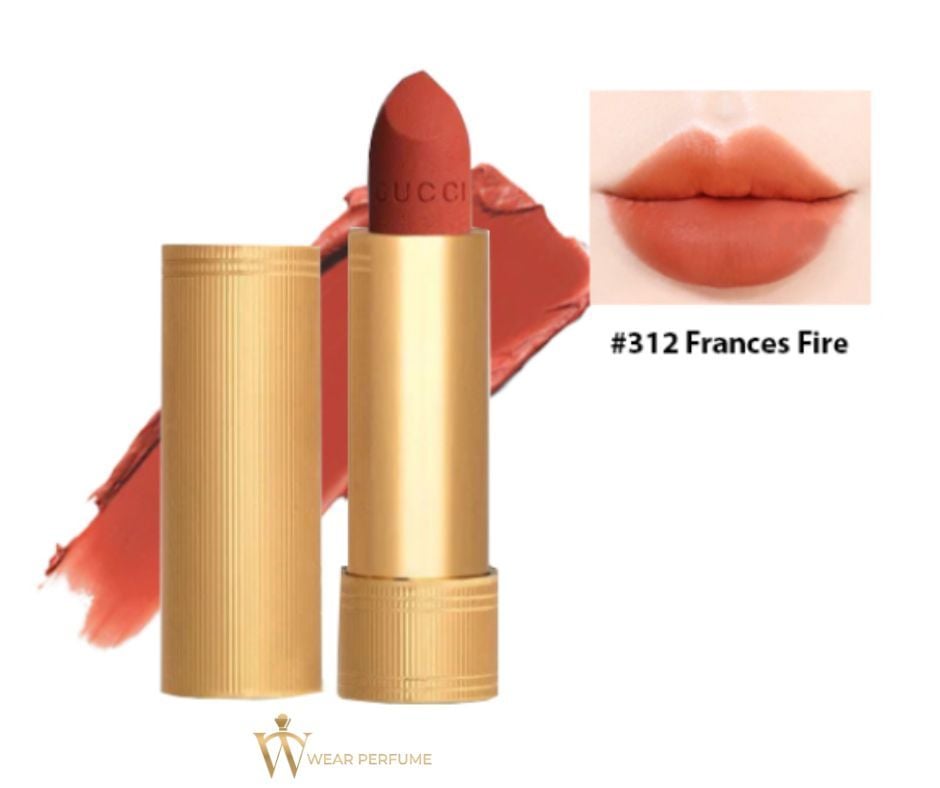  Son Gucci Matte 312 Frances Fire - Màu Cam Cháy 