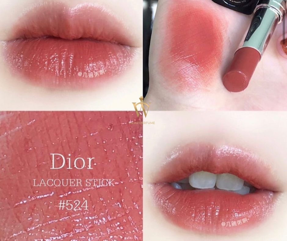 Son Dior Addict Hydrating Shine 524 Diorette – Cam Đào – wearperfume