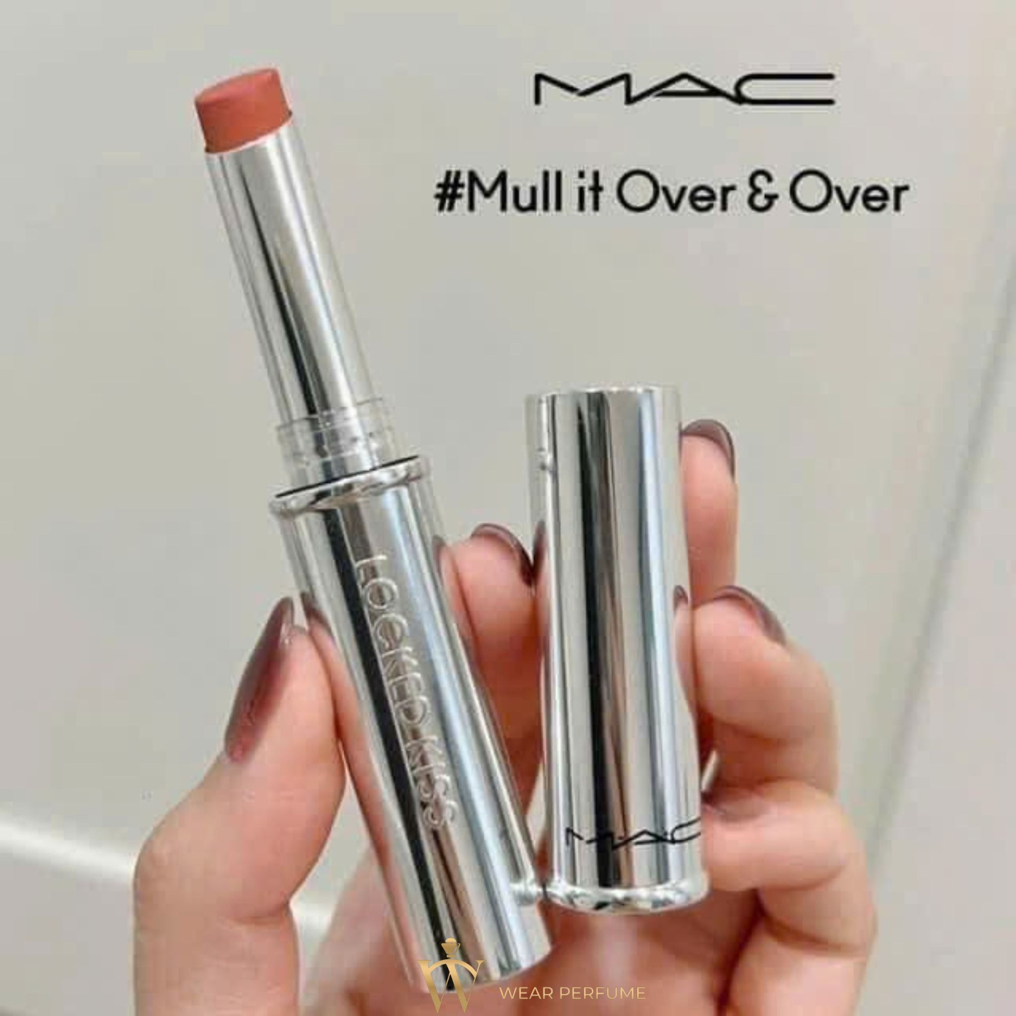  Son MAC 60 Mull It Over and Over Locked Kiss 24h Lipstick - Màu Hồng Cam Đào 