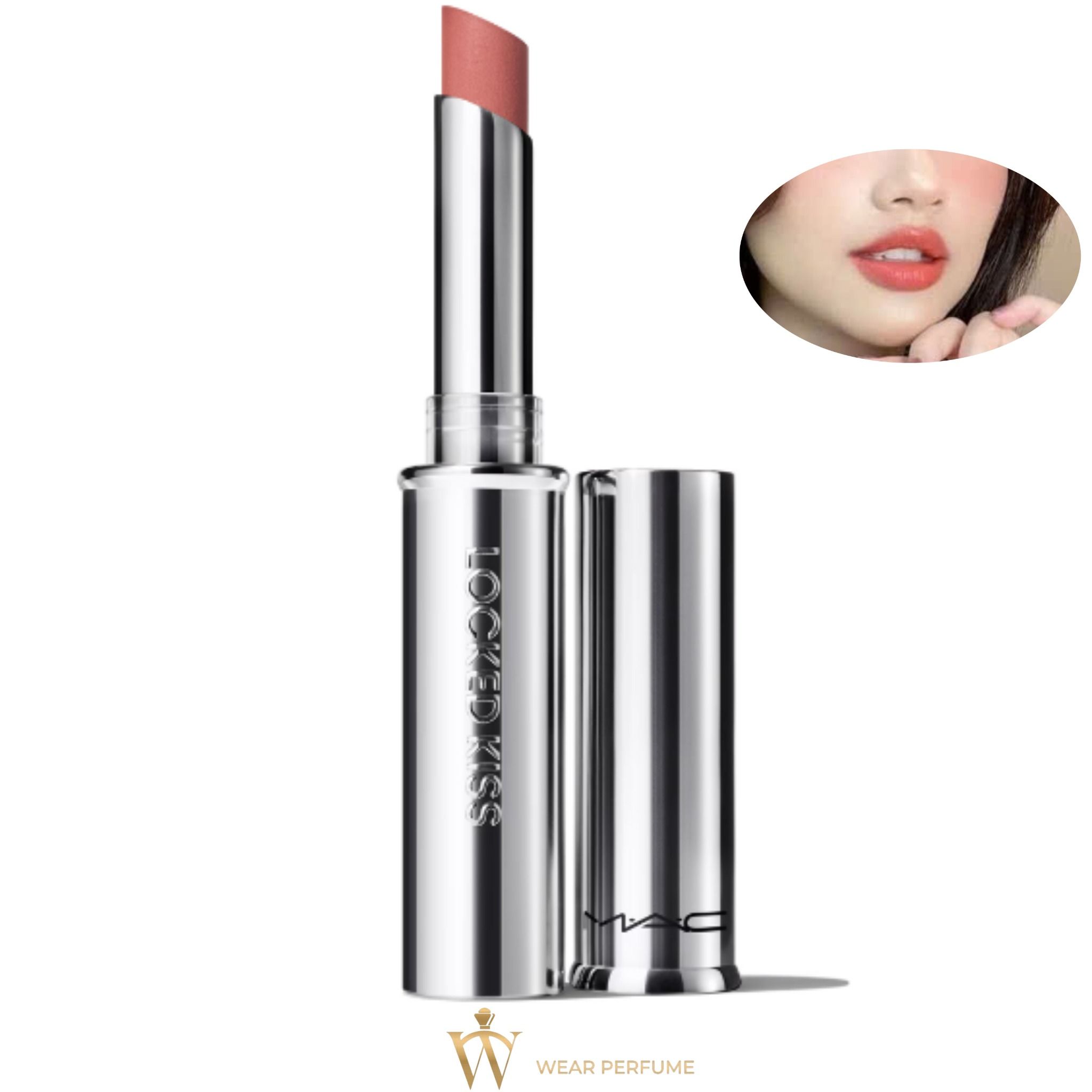  Son MAC 60 Mull It Over and Over Locked Kiss 24h Lipstick - Màu Hồng Cam Đào 