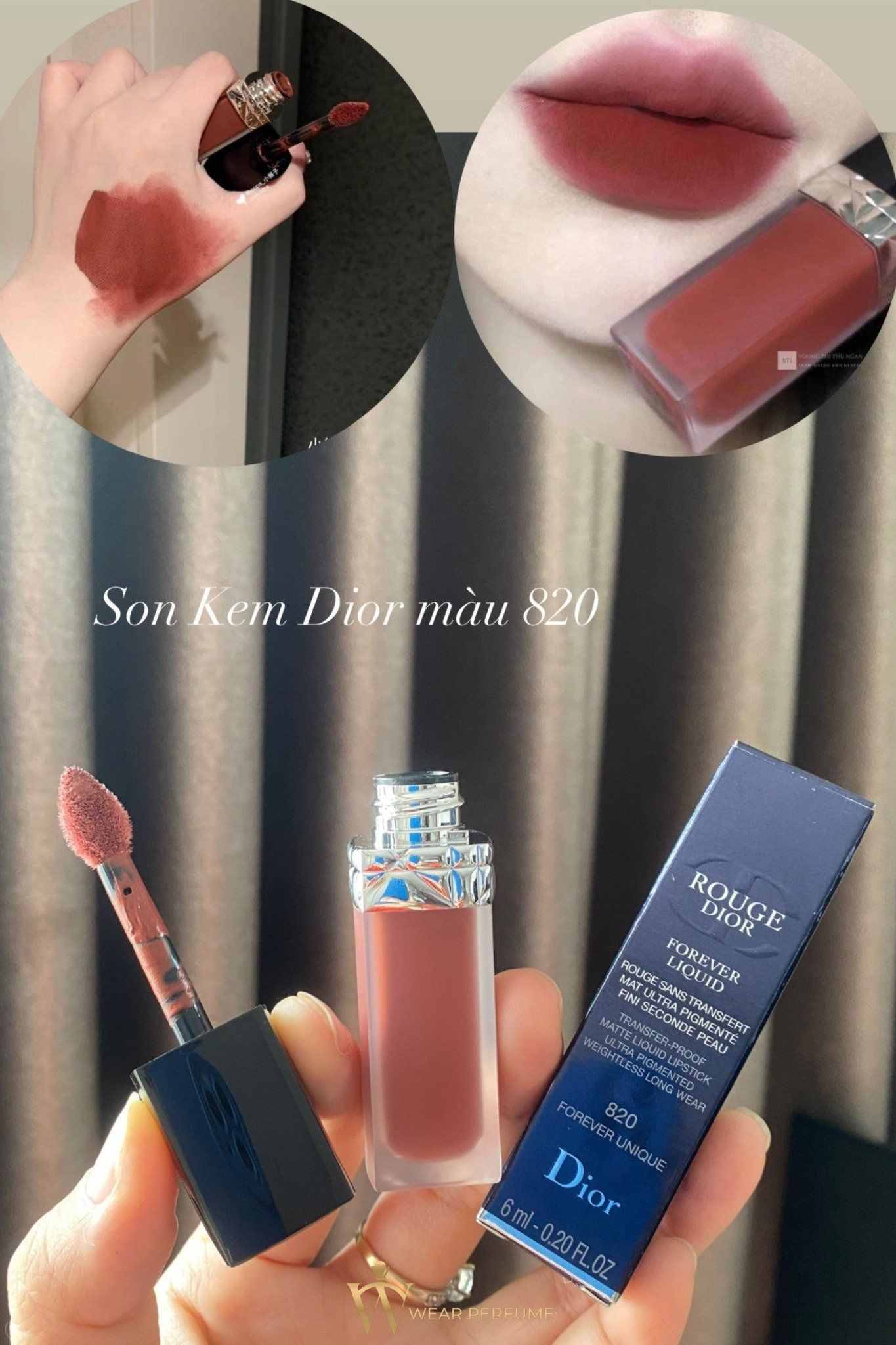  Son Kem Dior Rouge Forever Liquid 820 Forever Unique – Màu Nâu Trầm 