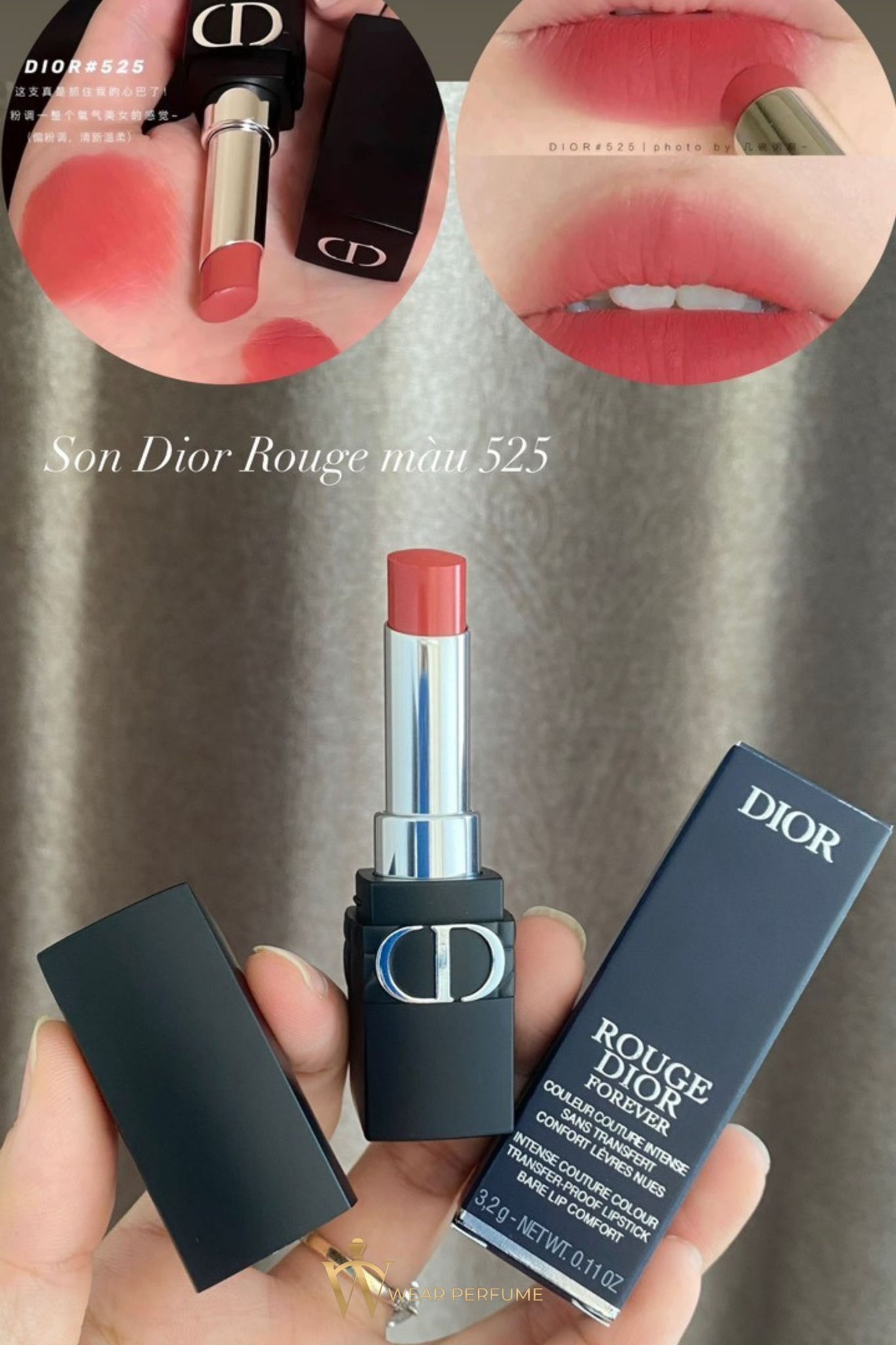  Son Dior Rouge Forever Màu 525 Forever Chérie - Màu Hồng Đất 