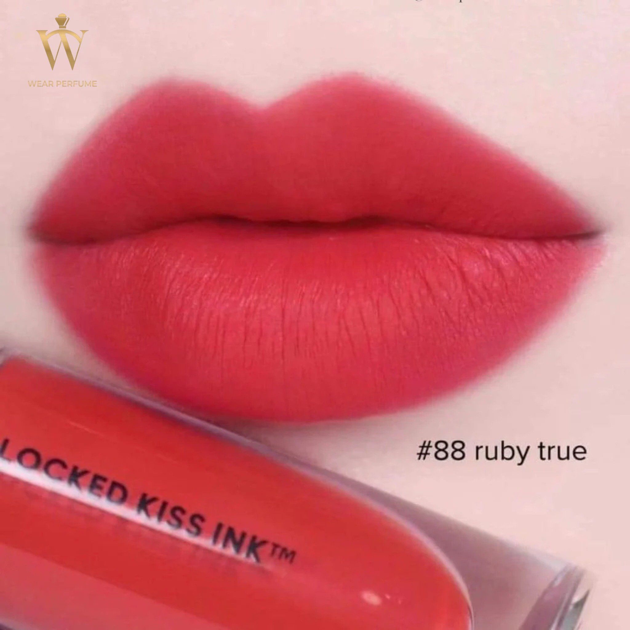  Son kem MAC Locked Kiss Ink 24HR Lipcolour 88 Ruby True - Màu Đỏ Lạnh 