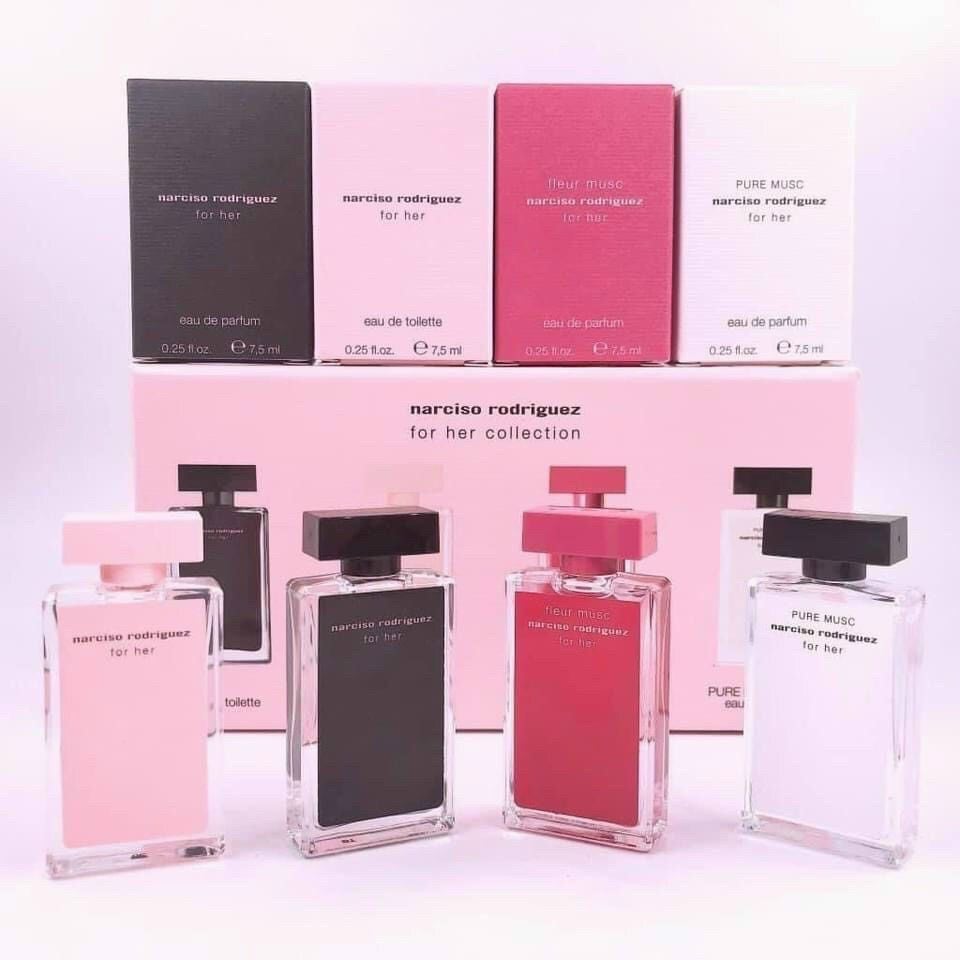  Set Narciso Rodriguez For Her Mini 7.5ml x 4 Chai 