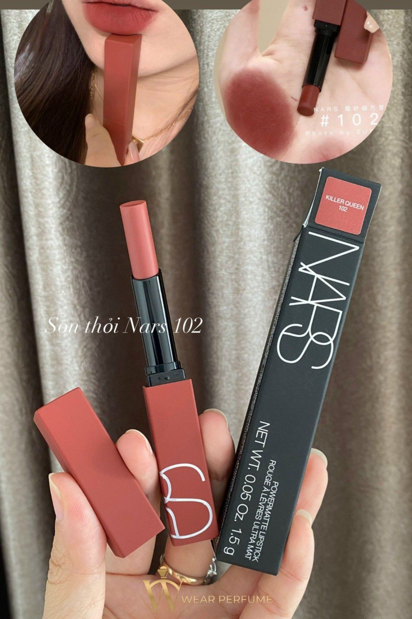 Son Nars Powermatte Lipstick 102 Killer Queen - Hồng Nâu 