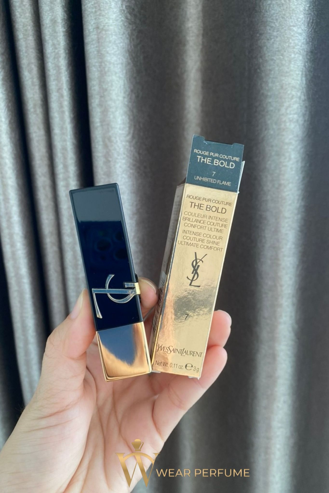  Son YSL The Bold 07 Unhibited Flame - Đỏ Tươi Ánh Cam 