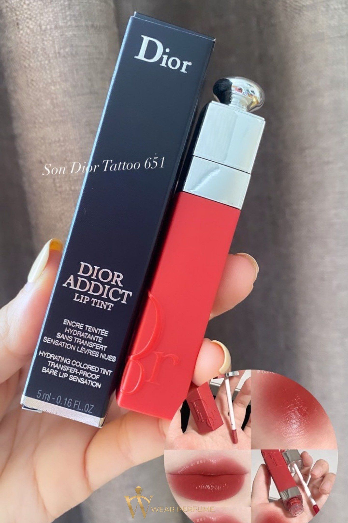  Son Dior Addict Lip Tattoo Màu 651 Natural Rose - Hồng Tự Nhiên 