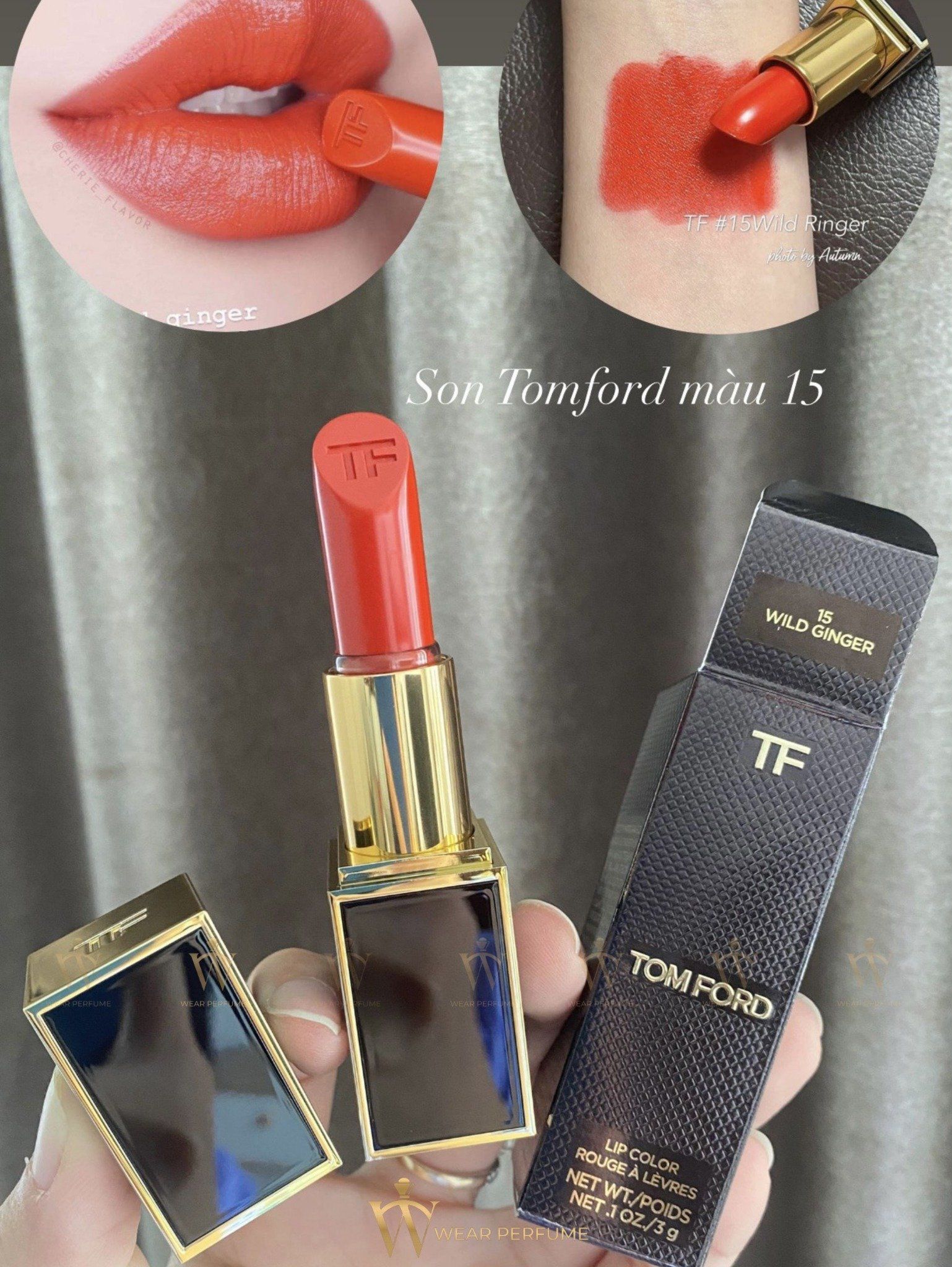  Son Tom Ford Màu 15 Wild Ginger Đỏ Cam 