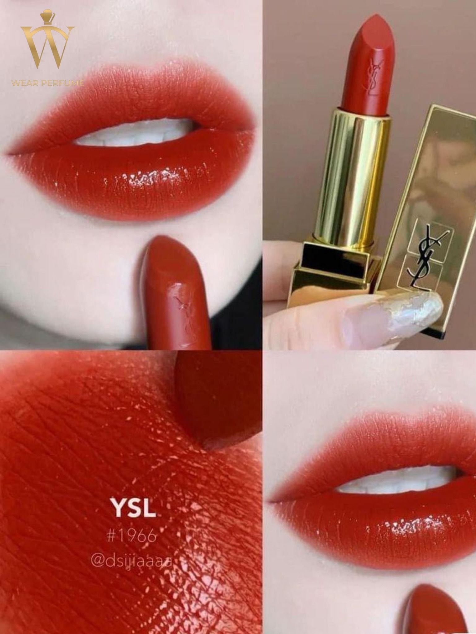  Son YSL Rouge Pur Couture 1966 Rouge Libre - Đỏ Gạch 