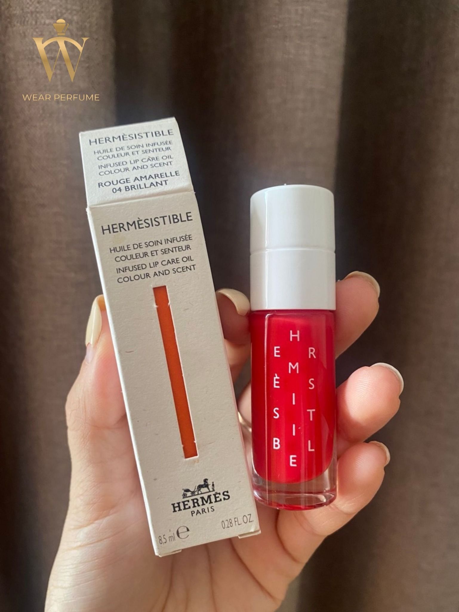  Son Dưỡng Hermès Hermesistible Infused Lip Care Oil 04 - Rouge Amarelle Màu Hồng Đỏ 
