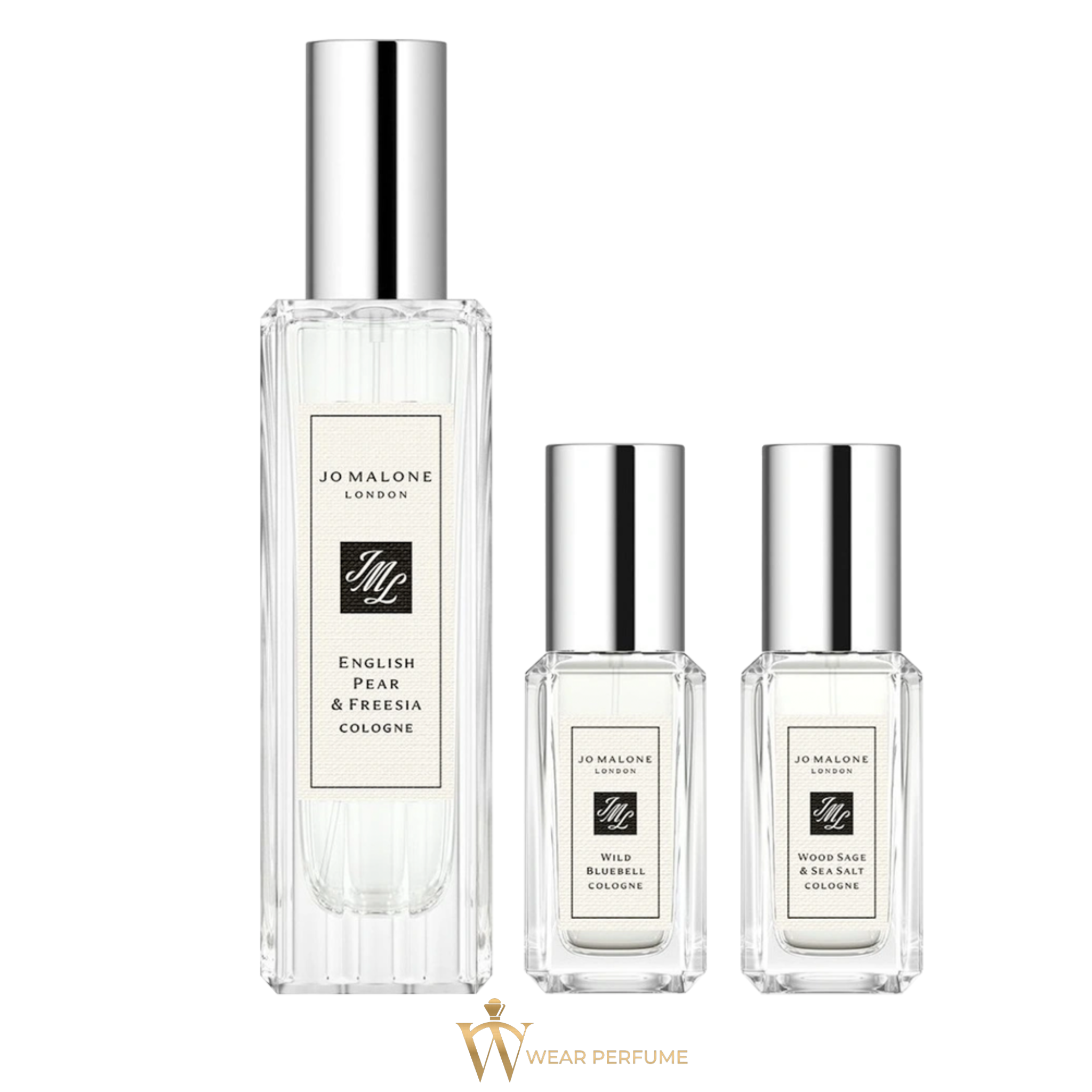  Set Nước Hoa Nữ Jo Malone English Pear 30ml + Wild Bluebell 9ml + Wood Sage 9ml 
