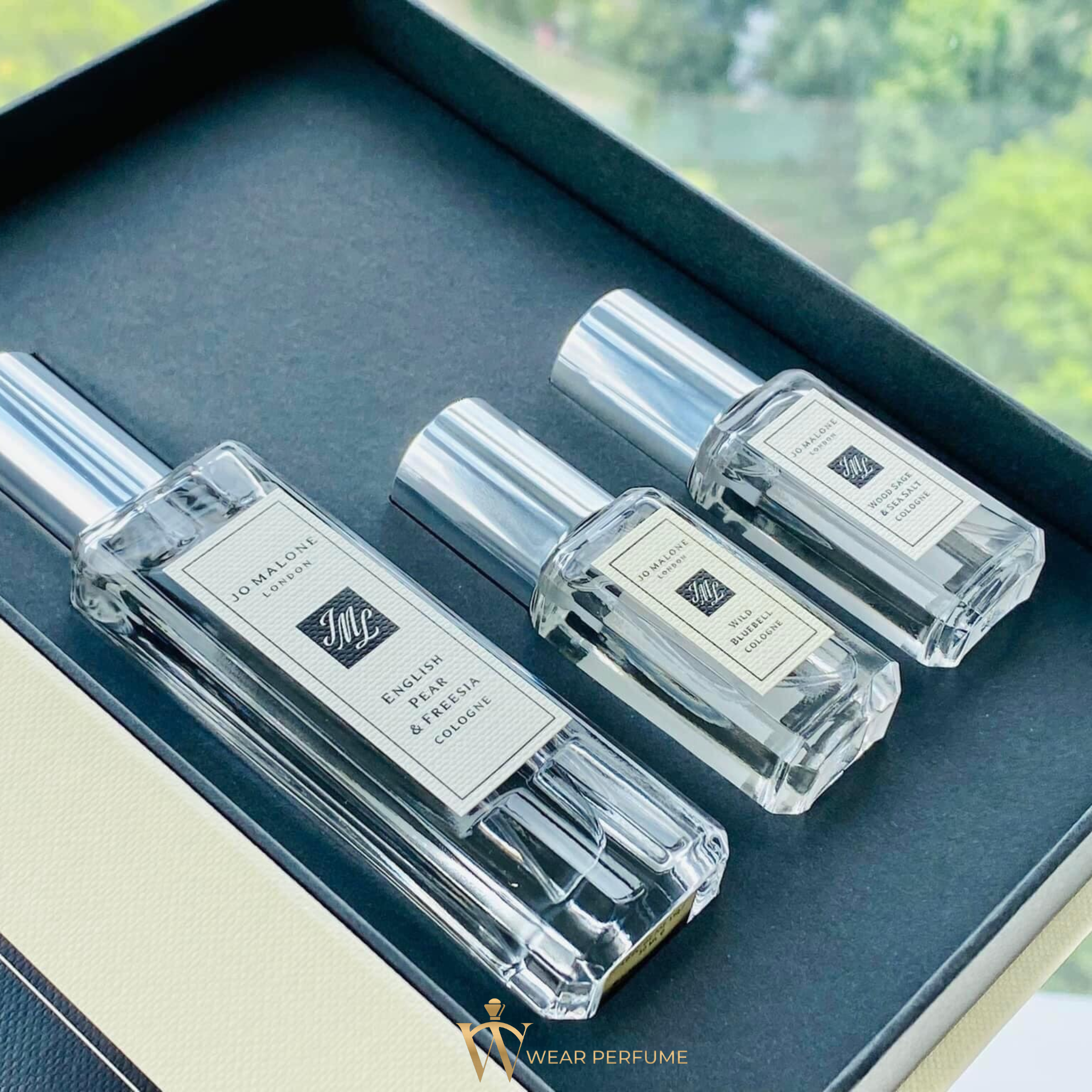 Set Nước Hoa Nữ Jo Malone English Pear 30ml + Wild Bluebell 9ml + Wood Sage 9ml 
