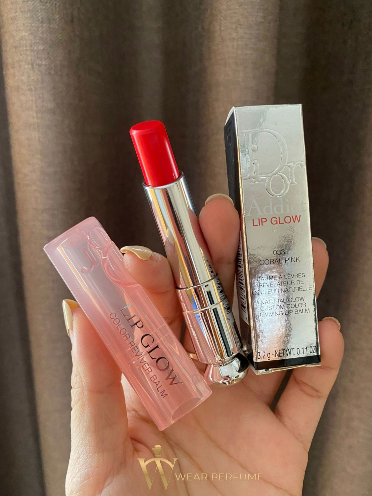  Son Dưỡng Dior Addict Lip Glow Màu 033 Coral Pink - Hồng San Hô 