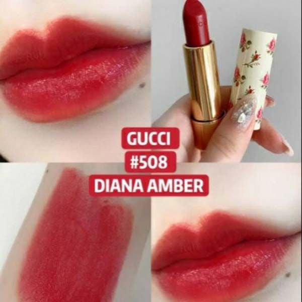 Son Gucci Rouge À Lèvres Satin Lipstick 508 Diana Amber - Màu Đỏ Ruby 