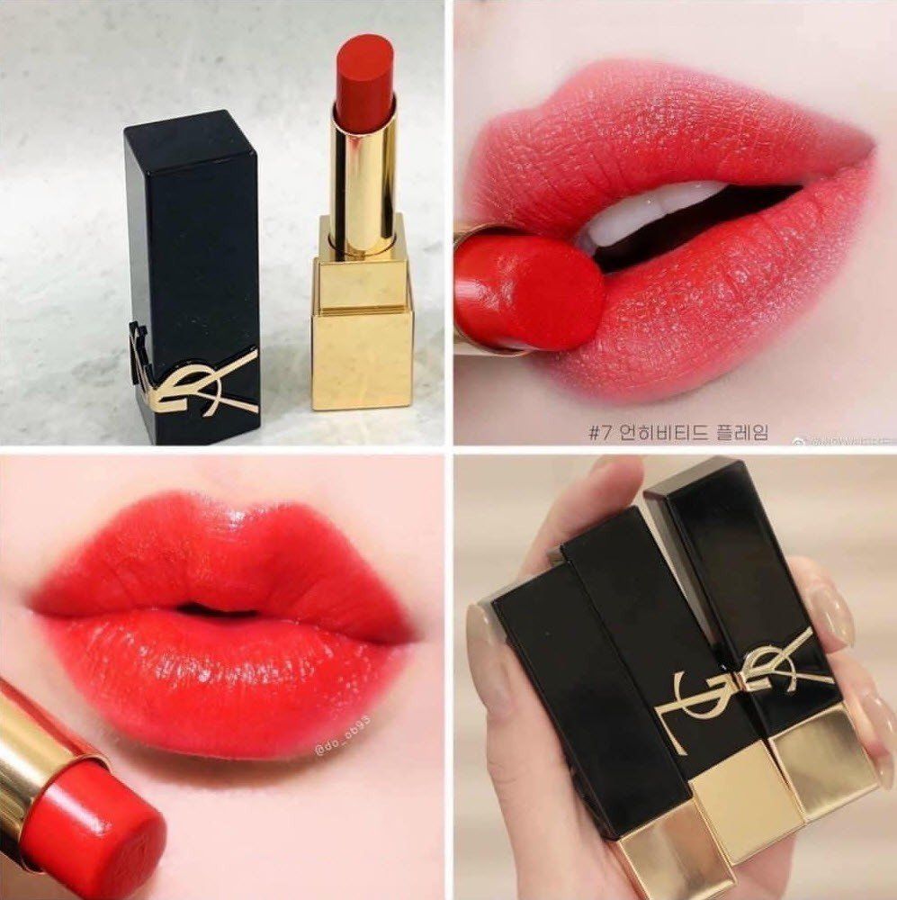 Son YSL The Bold 07 Unhibited Flame - Đỏ Tươi Ánh Cam 