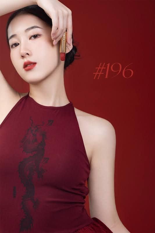  Son Lancome L'absolu Rouge 196 French Touch ( Phiên Bản Valentine ) - Đỏ Cam 