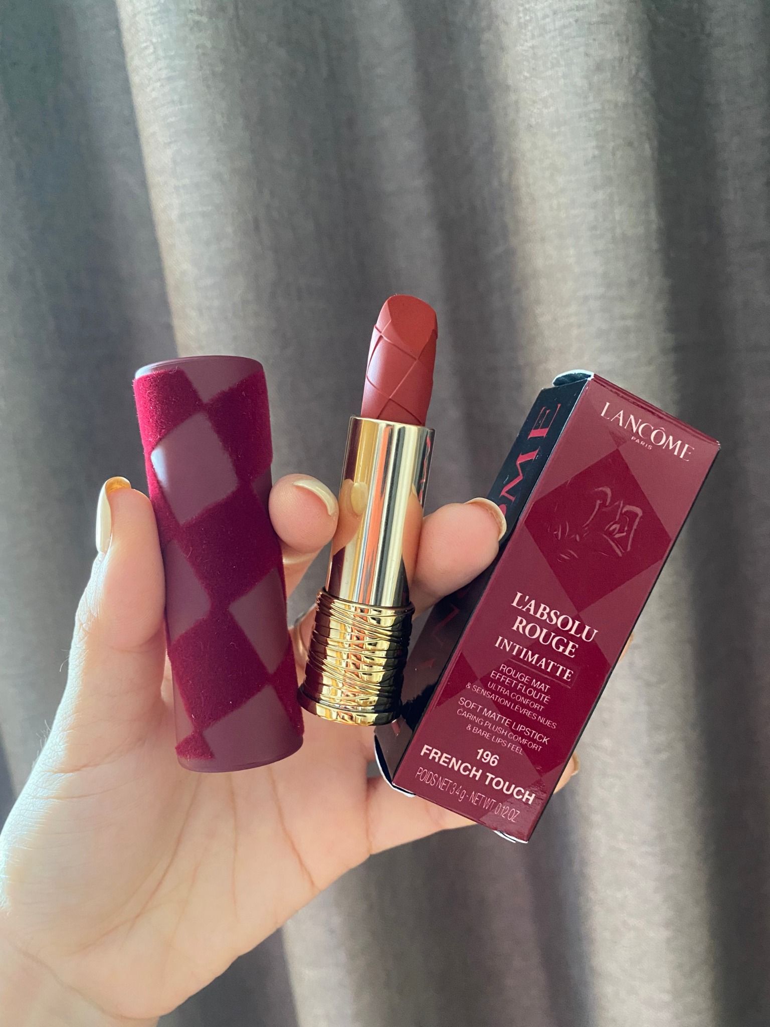  Son Lancome L'absolu Rouge 196 French Touch ( Phiên Bản Valentine ) - Đỏ Cam 