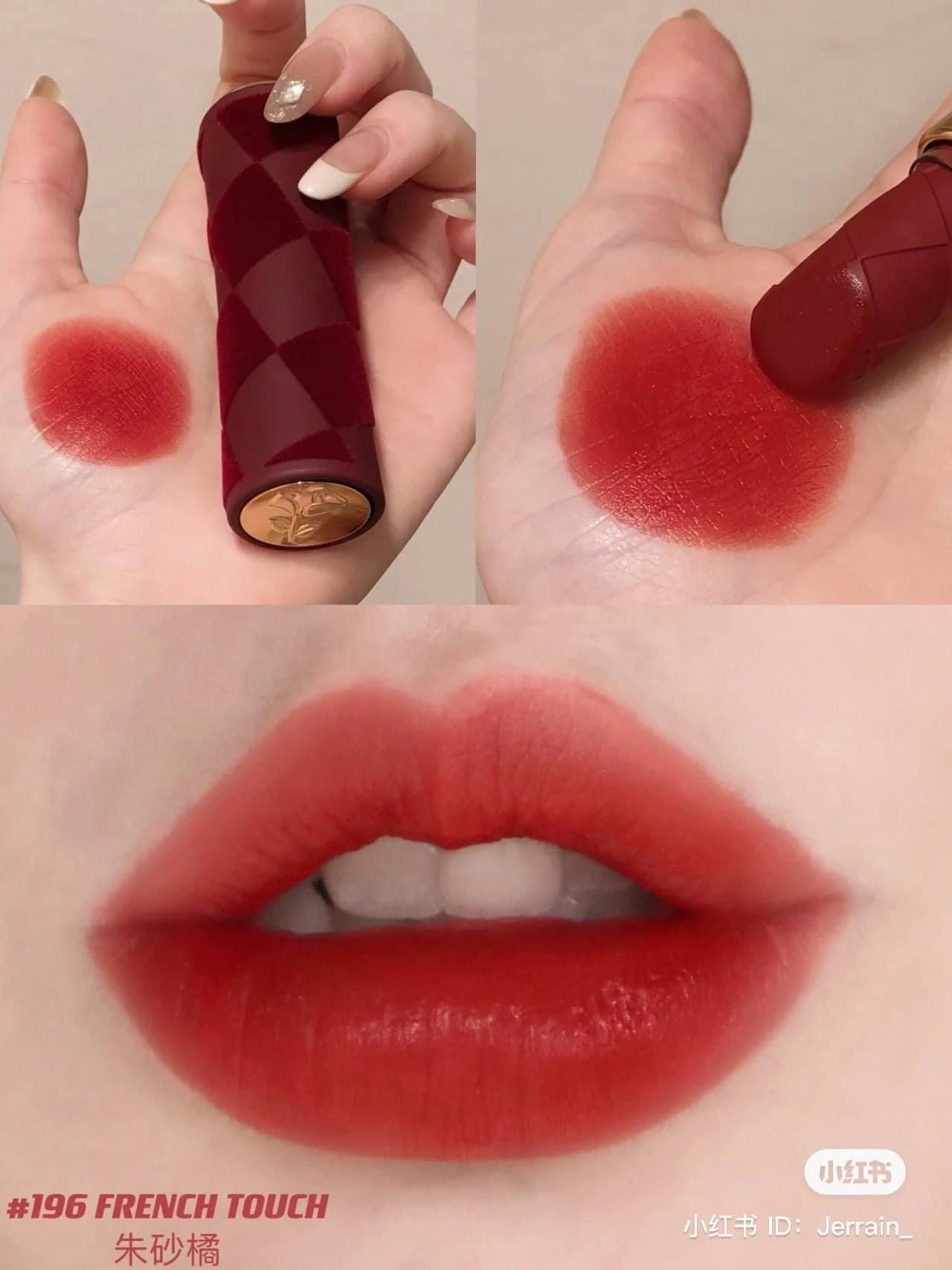  Son Lancome L'absolu Rouge 196 French Touch ( Phiên Bản Valentine ) - Đỏ Cam 