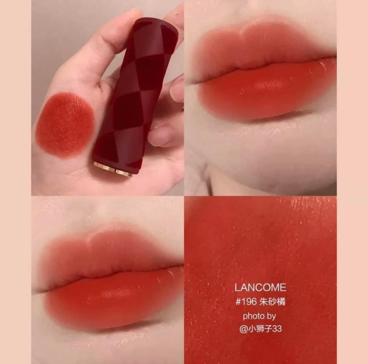  Son Lancome L'absolu Rouge 196 French Touch ( Phiên Bản Valentine ) - Đỏ Cam 