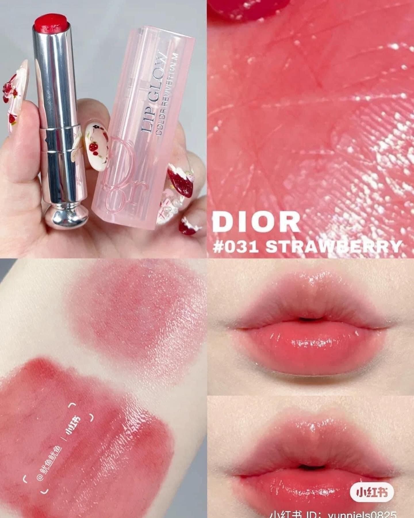  Son Dưỡng Dior Addict Lip Glow 031 Color Reviver Balm Strawberry – Màu Đỏ Dâu 