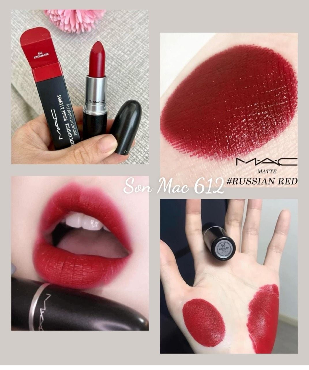  Son Mac 612 Russian Red - Sắc Đỏ Sexy 