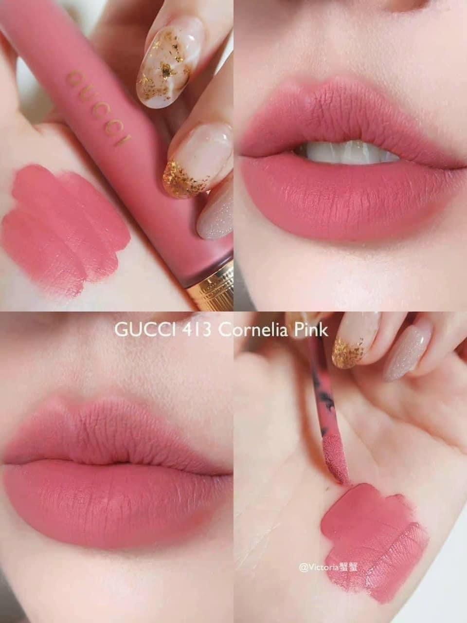  Son Kem Gucci 413 Cornelia Pink Rouge À Lèvres Liquid Matte - Hồng Khô 