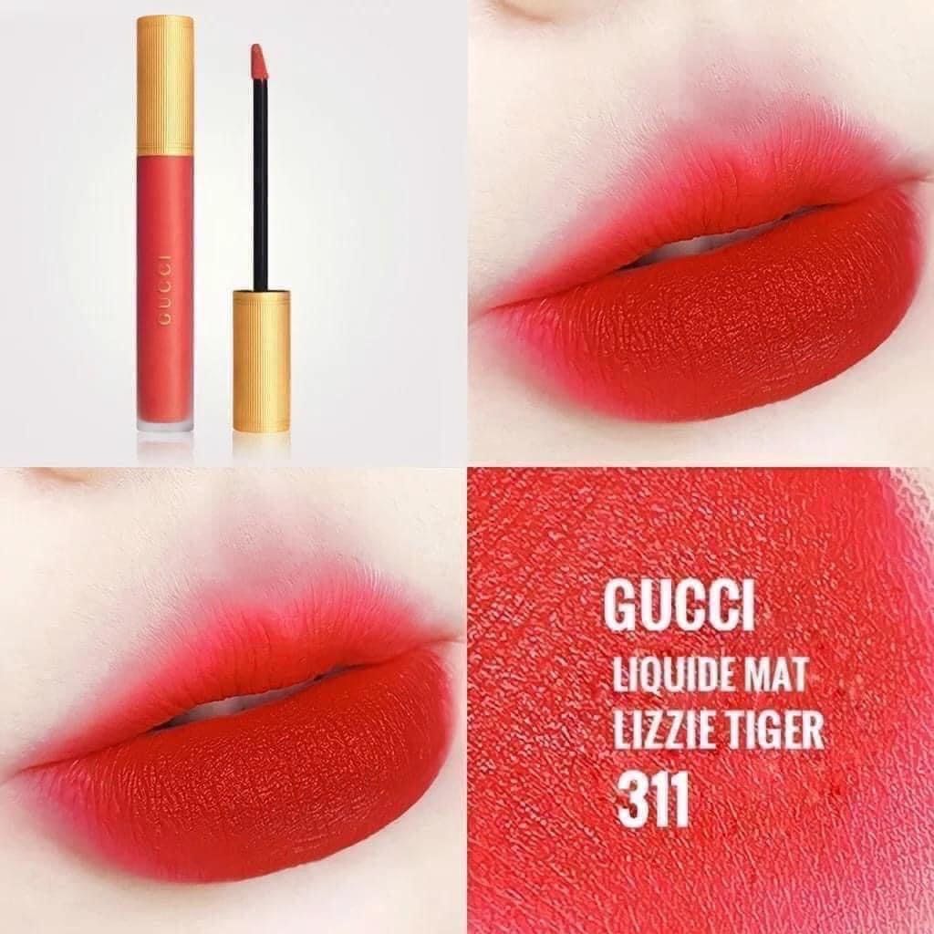  Son Kem Lì Gucci Rouge Liquid Matte Màu 311 Lizzie Tiger (New 2022) - Đỏ Cam 