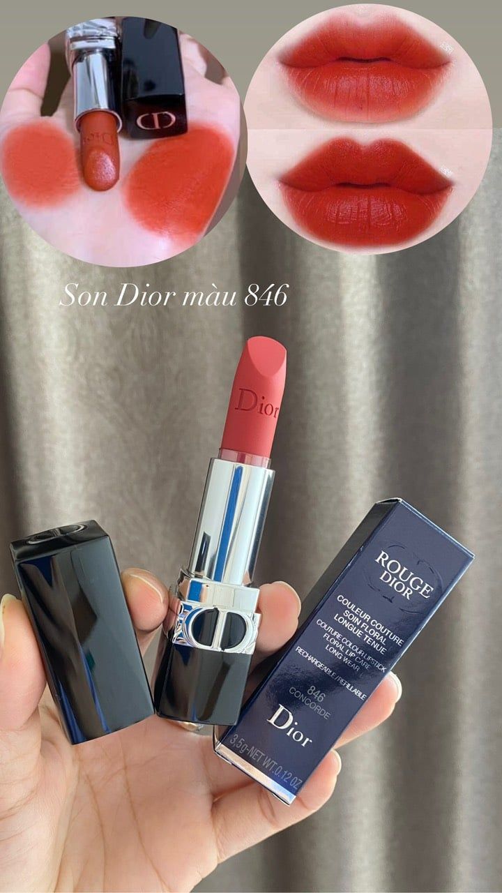  Son Dior Rouge New Matte 846 Concorde -  Màu Đỏ Cam Cháy 