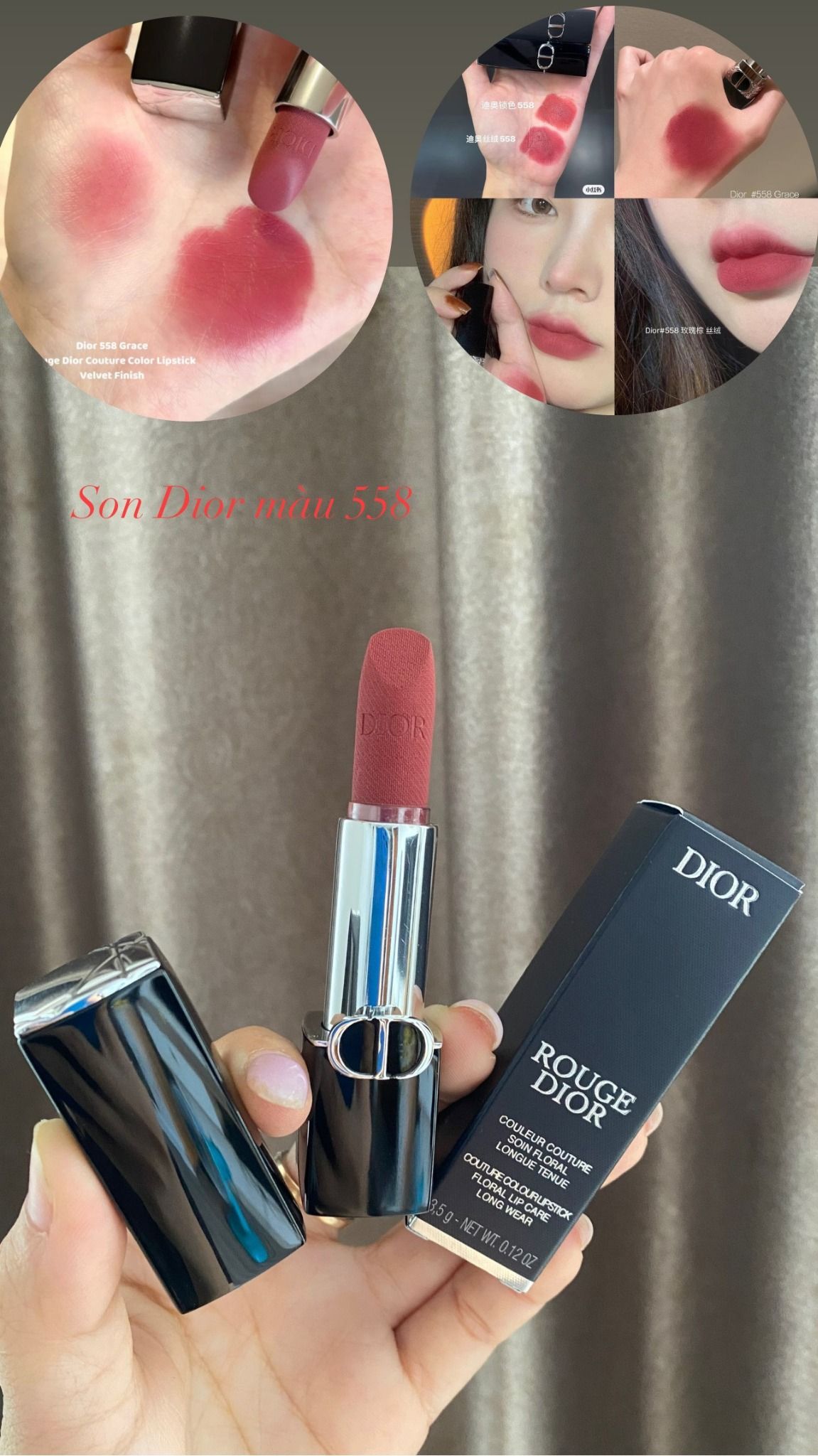  Son Dior 558 Grace Velvet Limited Lunar New Year 2024 -  Màu Hồng Nâu 
