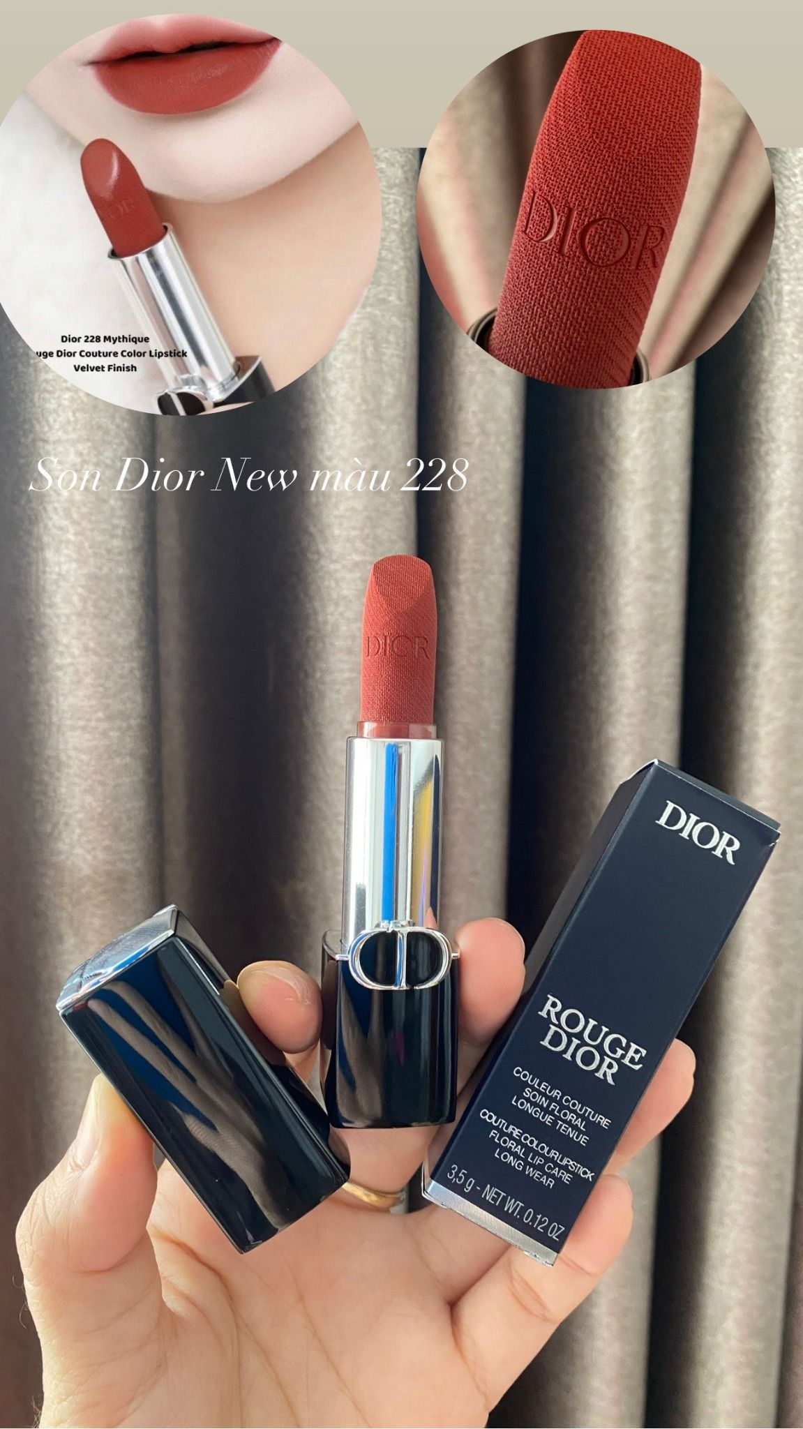  Son Dior 228 Velvet Baby Look Mới Nhất 2024 - Màu Đỏ Nâu Gạch 