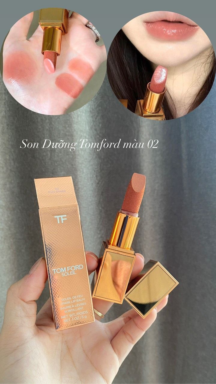  Son Tom Ford Sunlit Rose Lip Balm Limited 02 Sun Spark - Màu Cam Nâu 